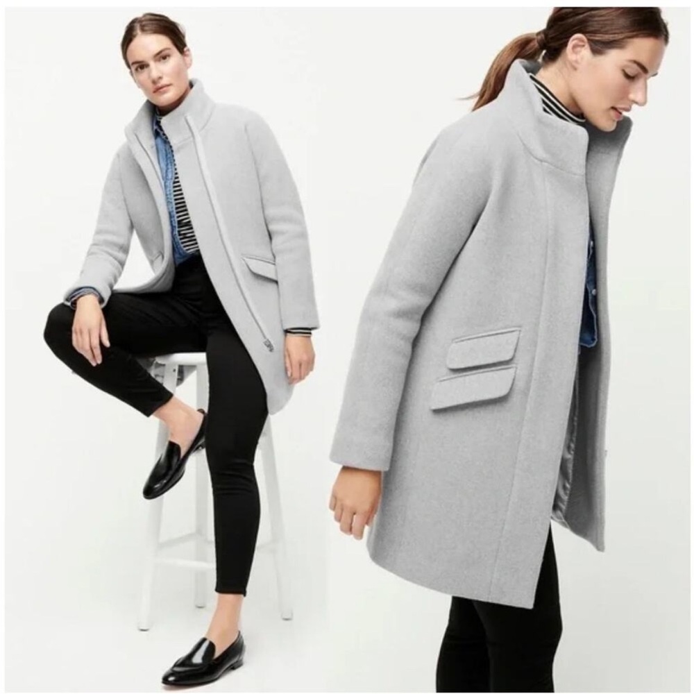 J. Crew Nello Gori  Italian stadium-cloth wool blend Coat Gray 10